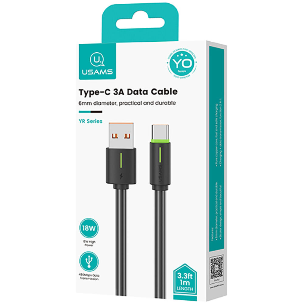 USAMS καλώδιο USB-C σε USB US-SJ732, 18W, 480Mbps, 1m, μαύρο - Image 4