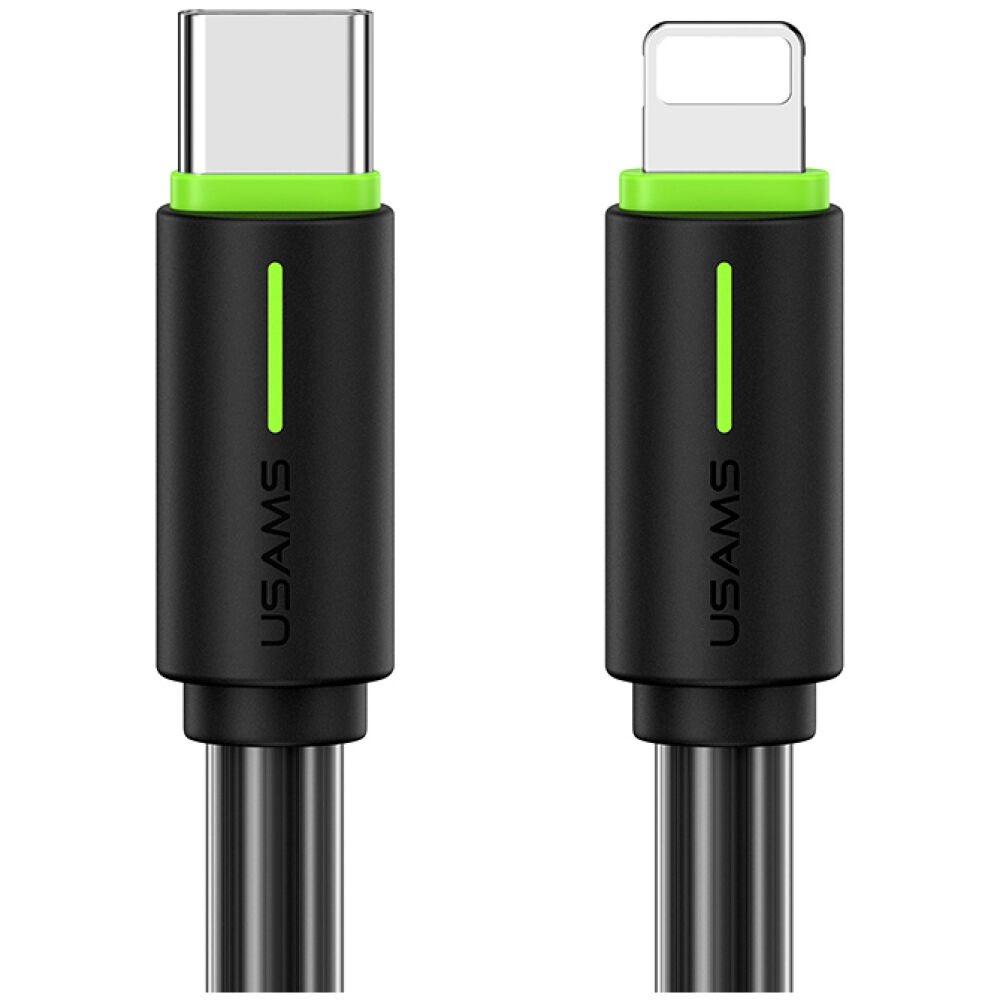 USAMS καλώδιο Lightning σε USB-C US-SJ735, 30W, 480Mbps, 1m, μαύρο