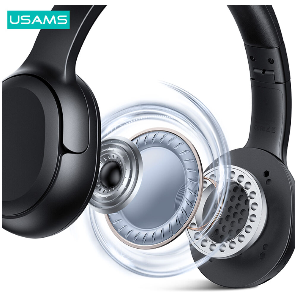 USAMS headphones YG23, ασύρματα & ενσύρματα, Φ40mm, 300mAh, μαύρα - Image 4