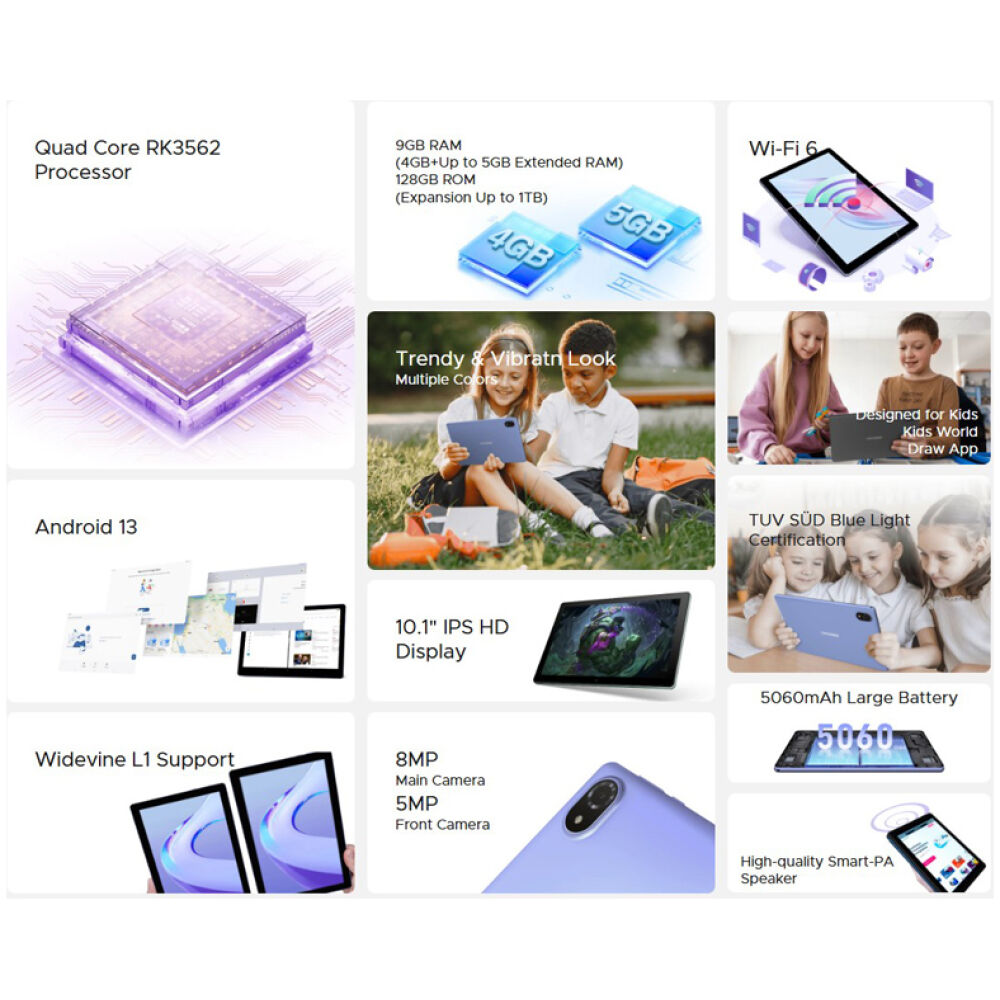 DOOGEE tablet U10, 10.1", 4/128GB, Android 13, 5060mAh, γκρι - Image 2