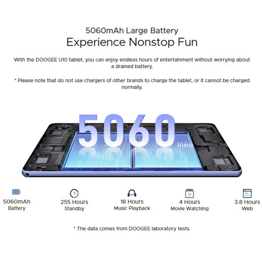 DOOGEE tablet U10, 10.1", 4/128GB, Android 13, 5060mAh, γκρι - Image 3