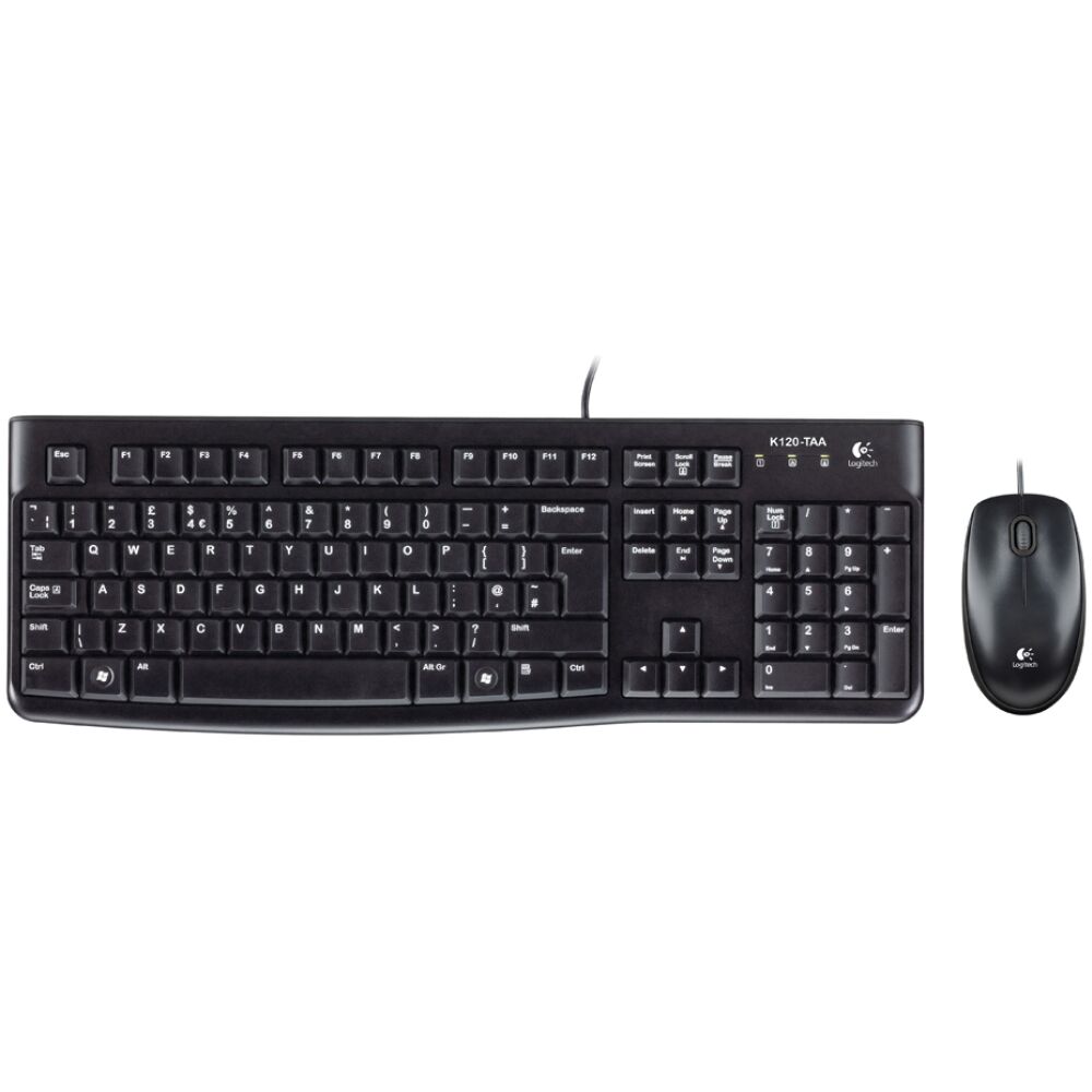 Logitech MK120 Desktop Combo GR (Black, Wired) (LOGMK120)