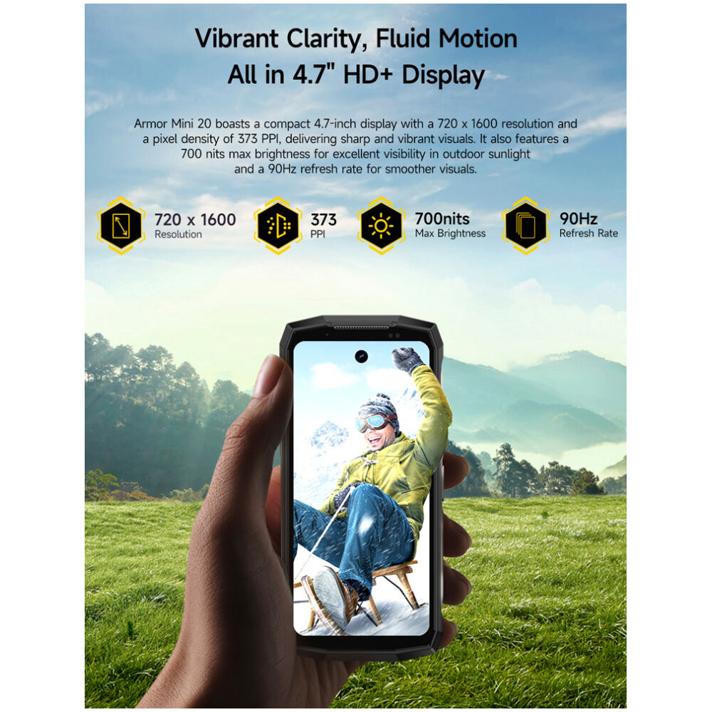 ULEFONE smartphone Armor Mini 20, 4.7", 8/256GB, 4G, 6200mAh, IP68/IP69K, μαύρο - Image 3