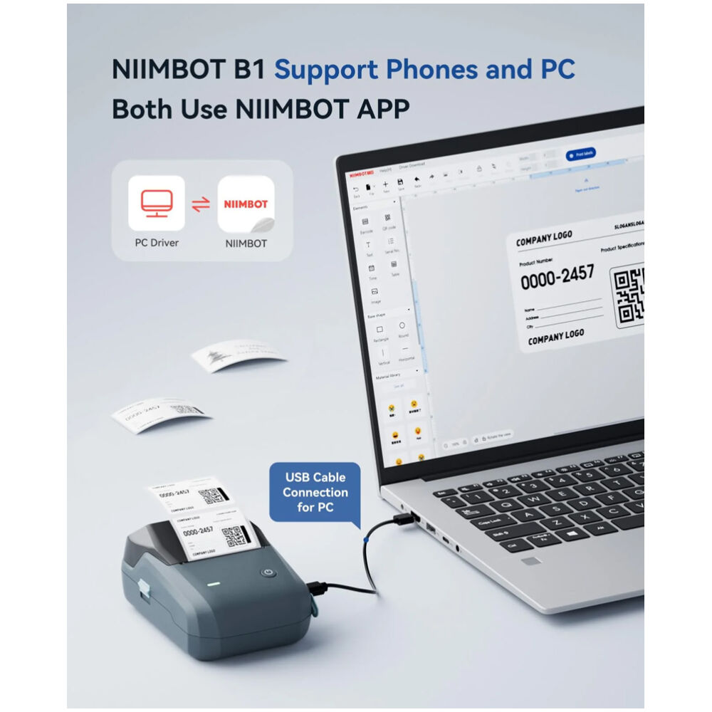 NIIMBOT smart θερμικός εκτυπωτής ετικετών B1, 203dpi, Bluetooth, μπλε - Image 5