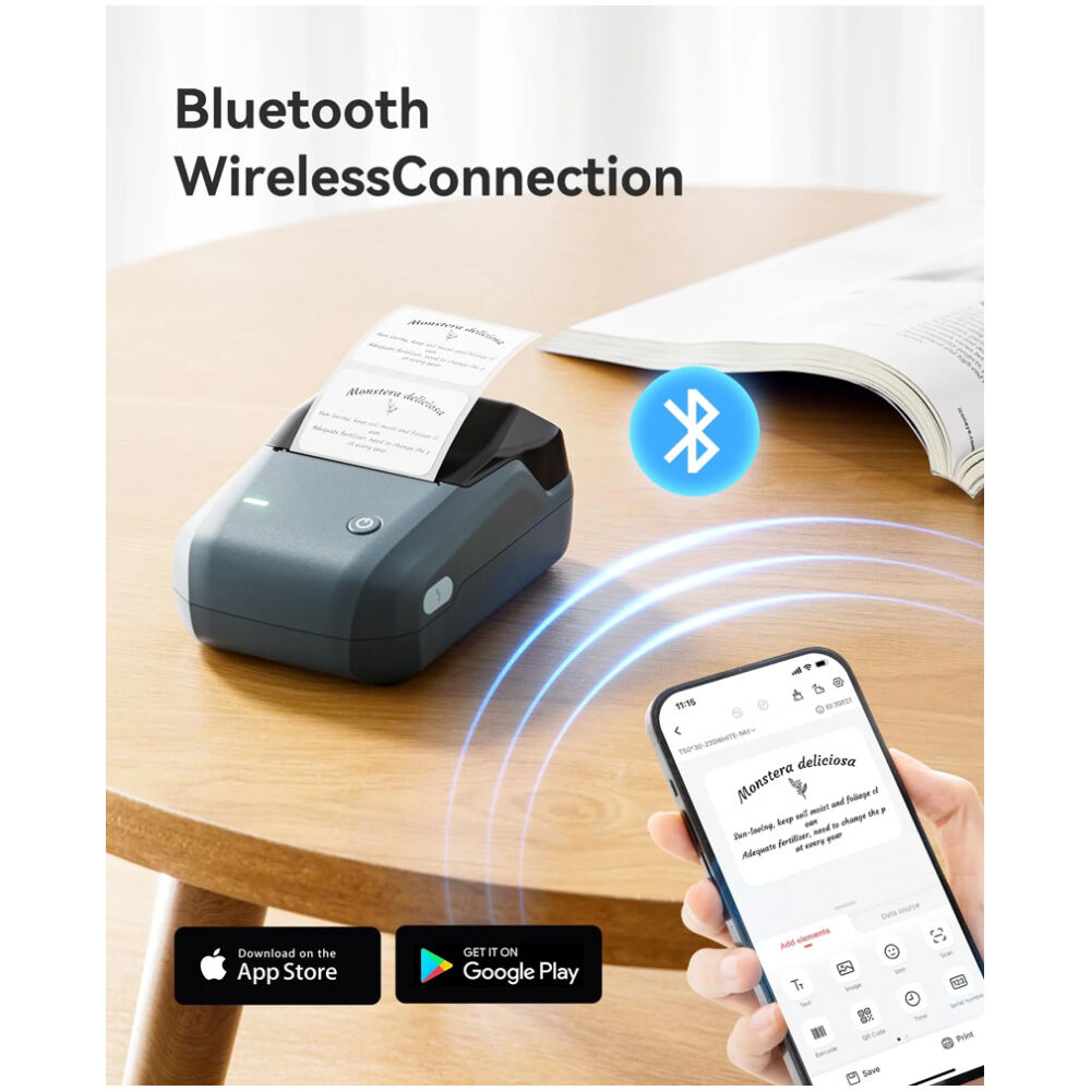 NIIMBOT smart θερμικός εκτυπωτής ετικετών B1, 203dpi, Bluetooth, μπλε - Image 6