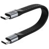 CABLETIME καλώδιο USB-C CT-FU4-AG, flat, 240W, 40Gbps, 8K/60Hz, USB4, 0.15m, μαύρο