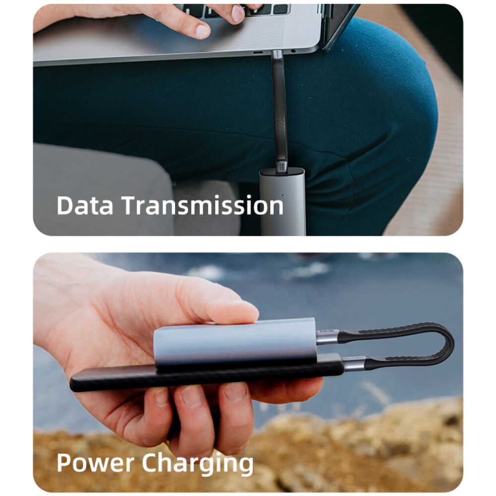 CABLETIME καλώδιο USB-C CT-FU4-AG, flat, 240W, 40Gbps, 8K/60Hz, USB4, 0.15m, μαύρο - Image 4