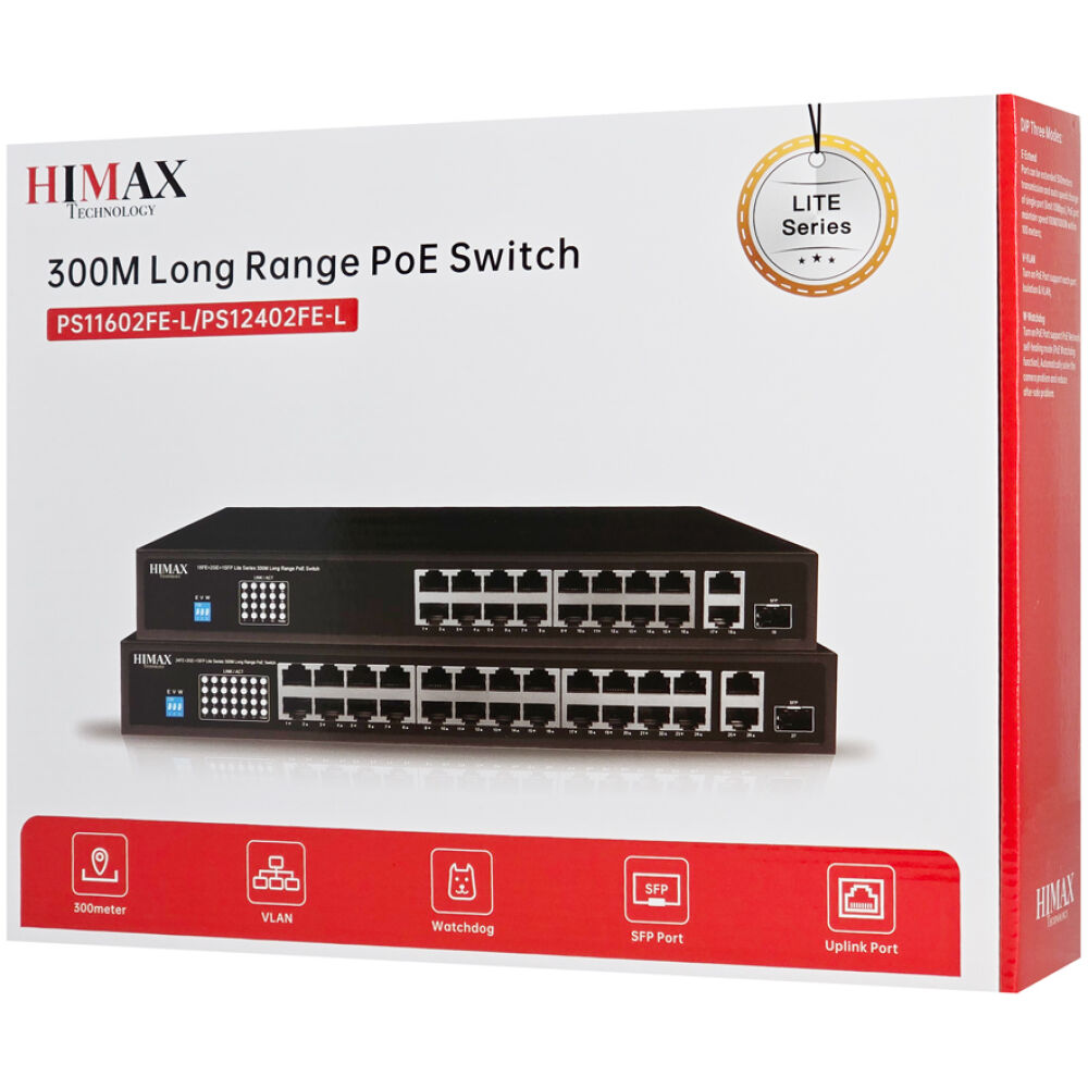 HIMAX PoE switch PS11602FE-L, 16x Ethernet PoE/2x Ethernet/2x SFP θύρες, έως 1000Mbps - Image 3