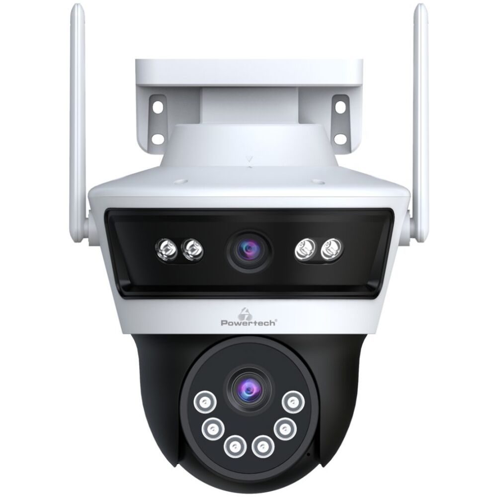 POWERTECH smart κάμερα PT-1340, 3MP, dual lens, WiFi, PTZ, SD, IP65