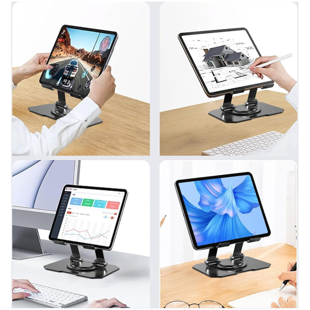 POWERTECH επιτραπέζια βάση για tablet PT-1355 έως 16", foldable, μαύρη - Image 3