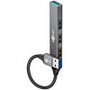 GOOBAY USB hub 74456, 4x θυρών, USB 3.2, 5Gbps, USB σύνδεση, γκρι