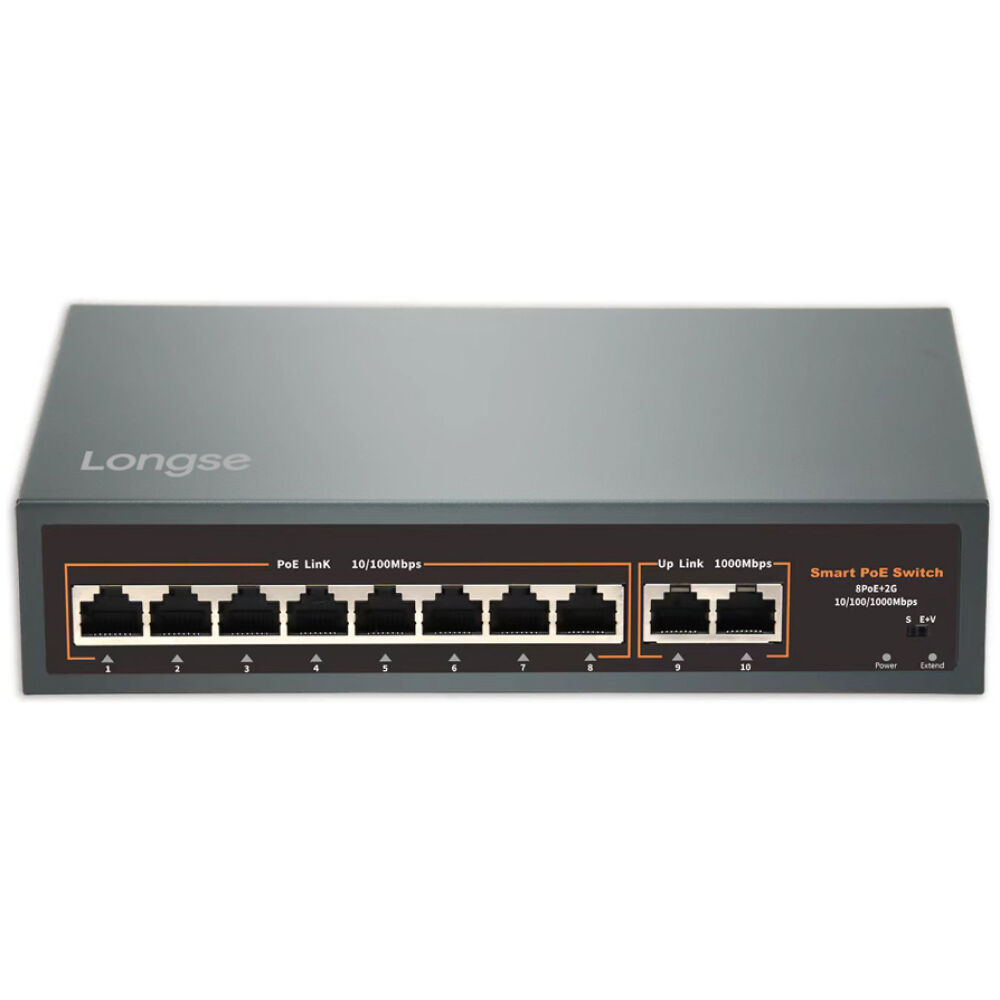 LONGSE PoE switch HT82GA με 8x LAN & 2x WAN θύρες, 10/100/1000Mbps