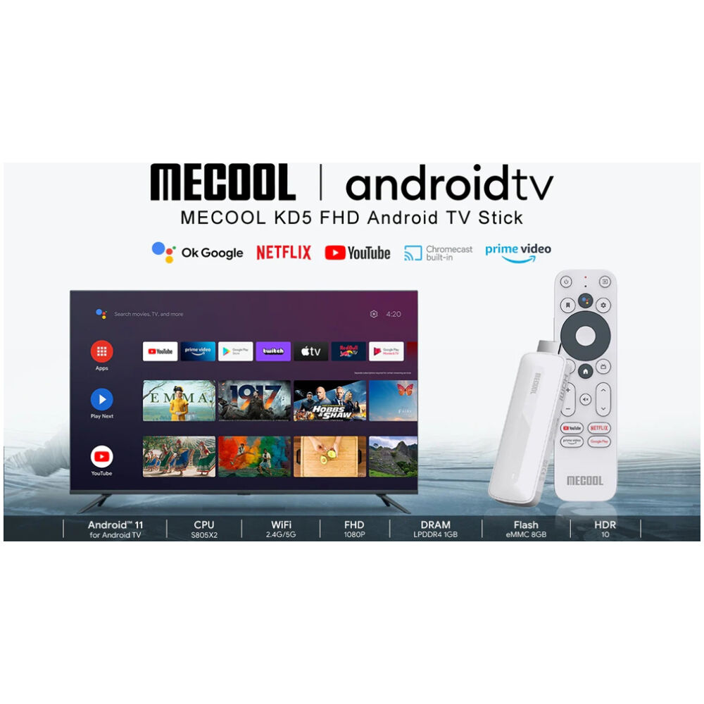 MECOOL TV Stick KD5, Google & Netflix certificate, FHD, WiFi, Android 11 - Image 2
