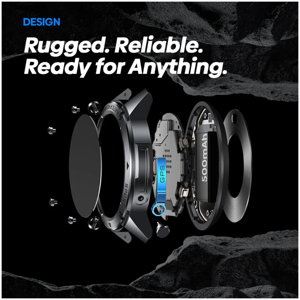 ZEBLAZE smartwatch Stratos 2 Ultra, heart rate, 1.43" AMOLED, GPS, MIL-STD-810H, μαύρο - Image 3