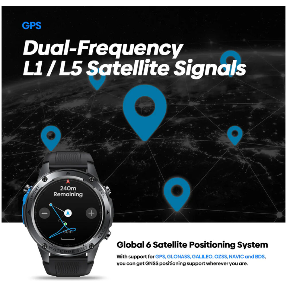 ZEBLAZE smartwatch Stratos 2 Ultra, heart rate, 1.43" AMOLED, GPS, MIL-STD-810H, μαύρο - Image 9