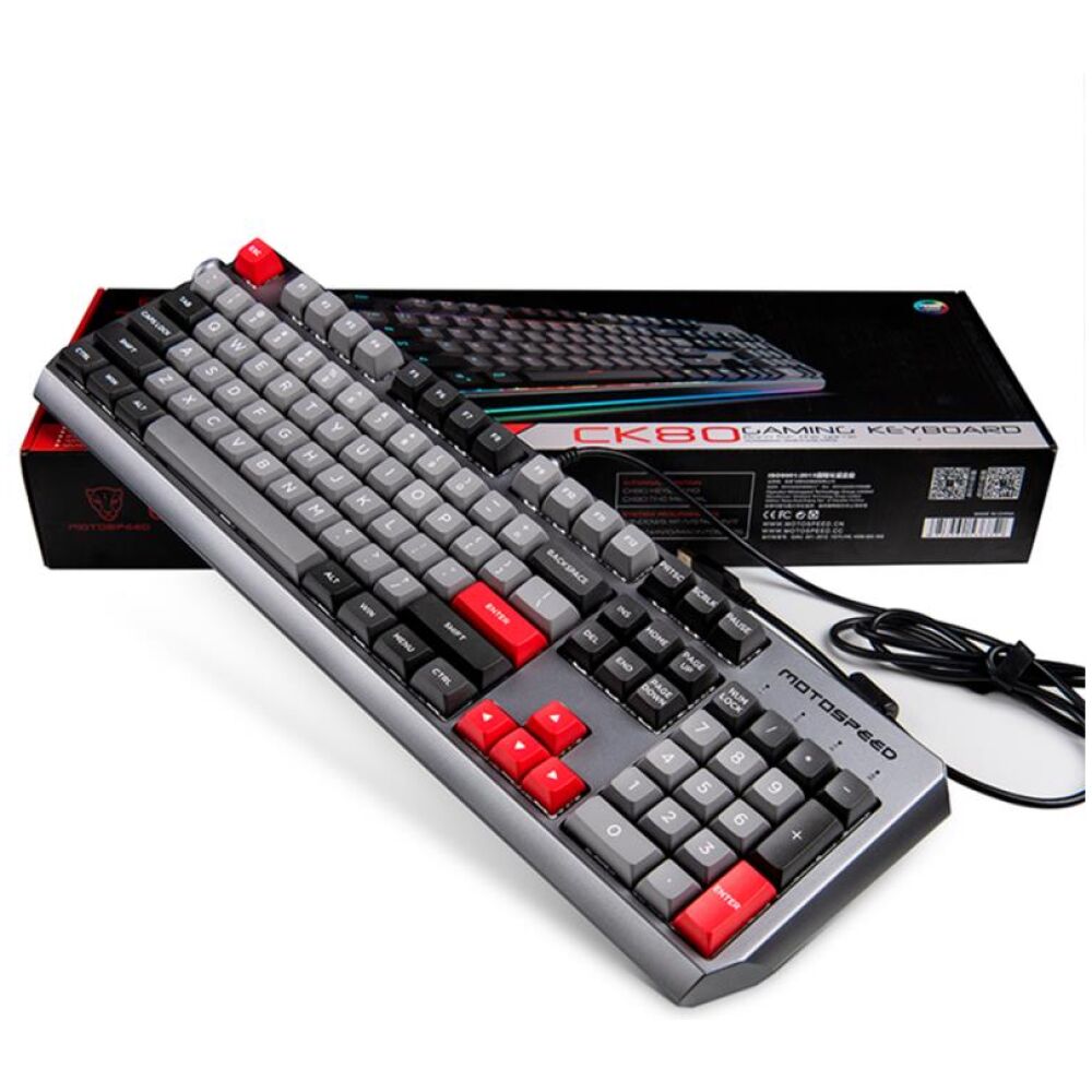 MOTOSPEED CK80 ΜΗΧΑΝΙΚΟ GAMING ΠΛΗΚΤΡΟΛΟΓΙΟ ΓΚΡΙ ΠΛΗΚΤΡΑ-GRAY SWITCH OPTICAL