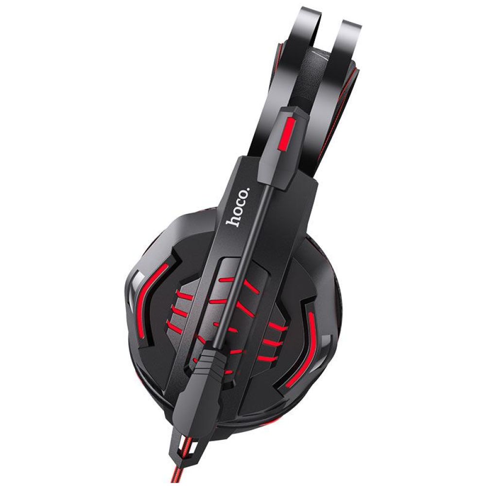 HOCO W102 ΑΚΟΥΣΤΙΚΑ GAMING COOL TOUR, ΜΑΥΡΟ-KOKKINO - Image 4