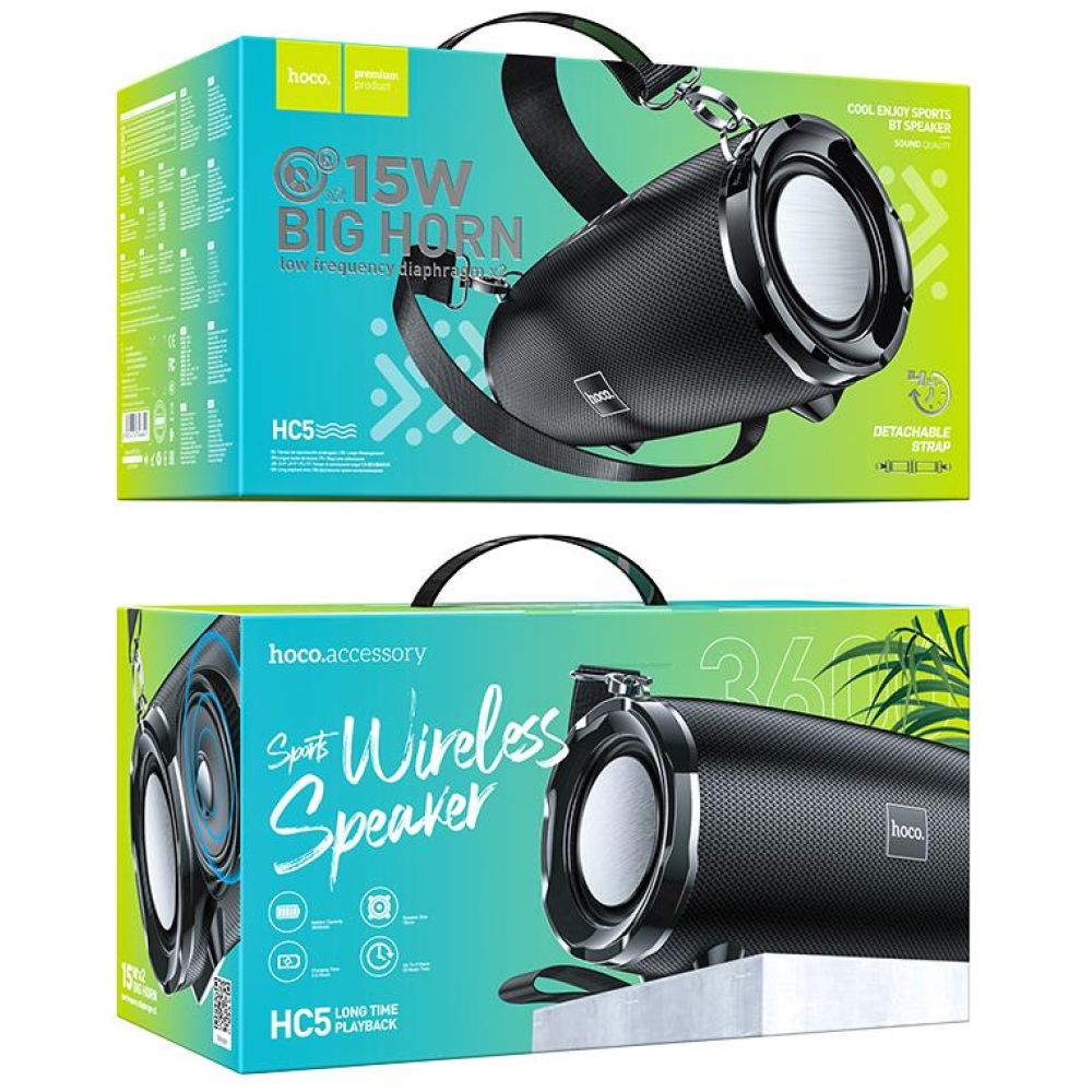 HOCO HC5 COOL ENJOY SPORTS ΗΧΕΙΟ BLUETOOTH, ΜΑΥΡΟ - Image 4