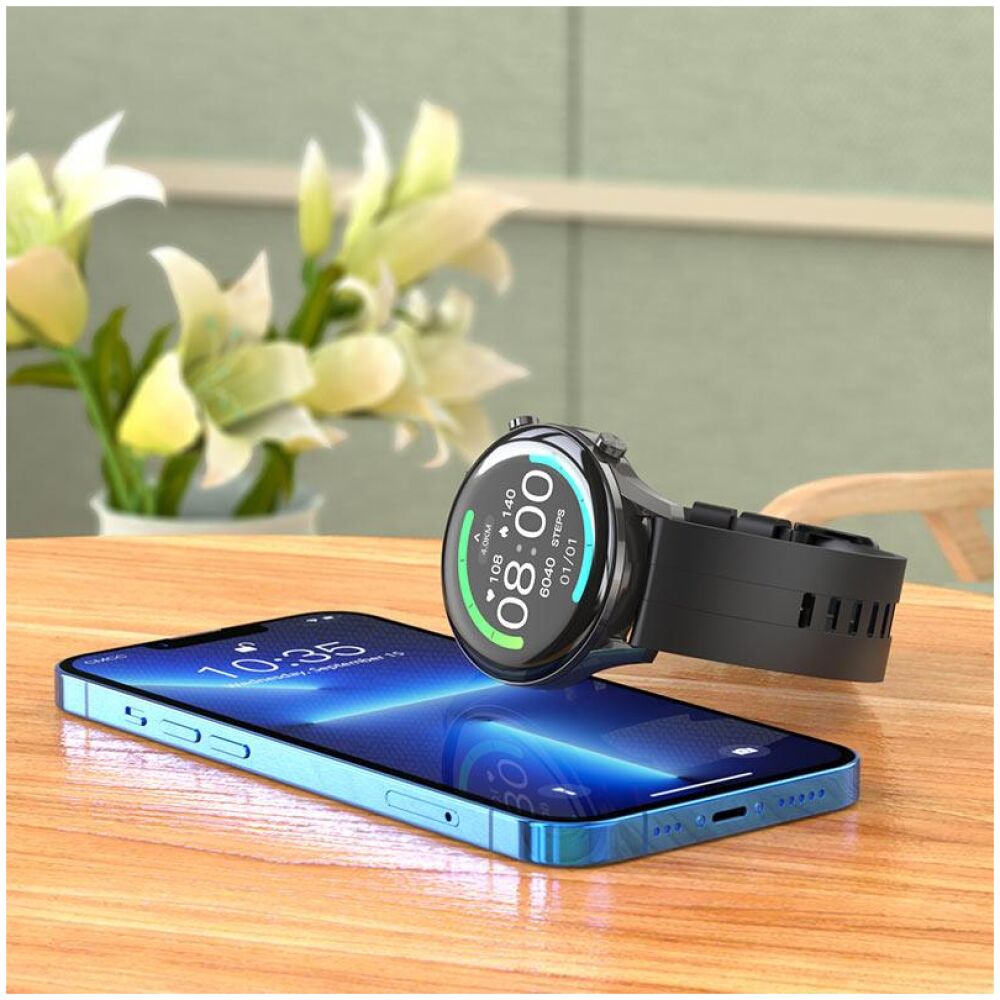 HOCO Y7 SMART WATCH, ΣΤΡΟΓΓΥΛΟ - Image 8