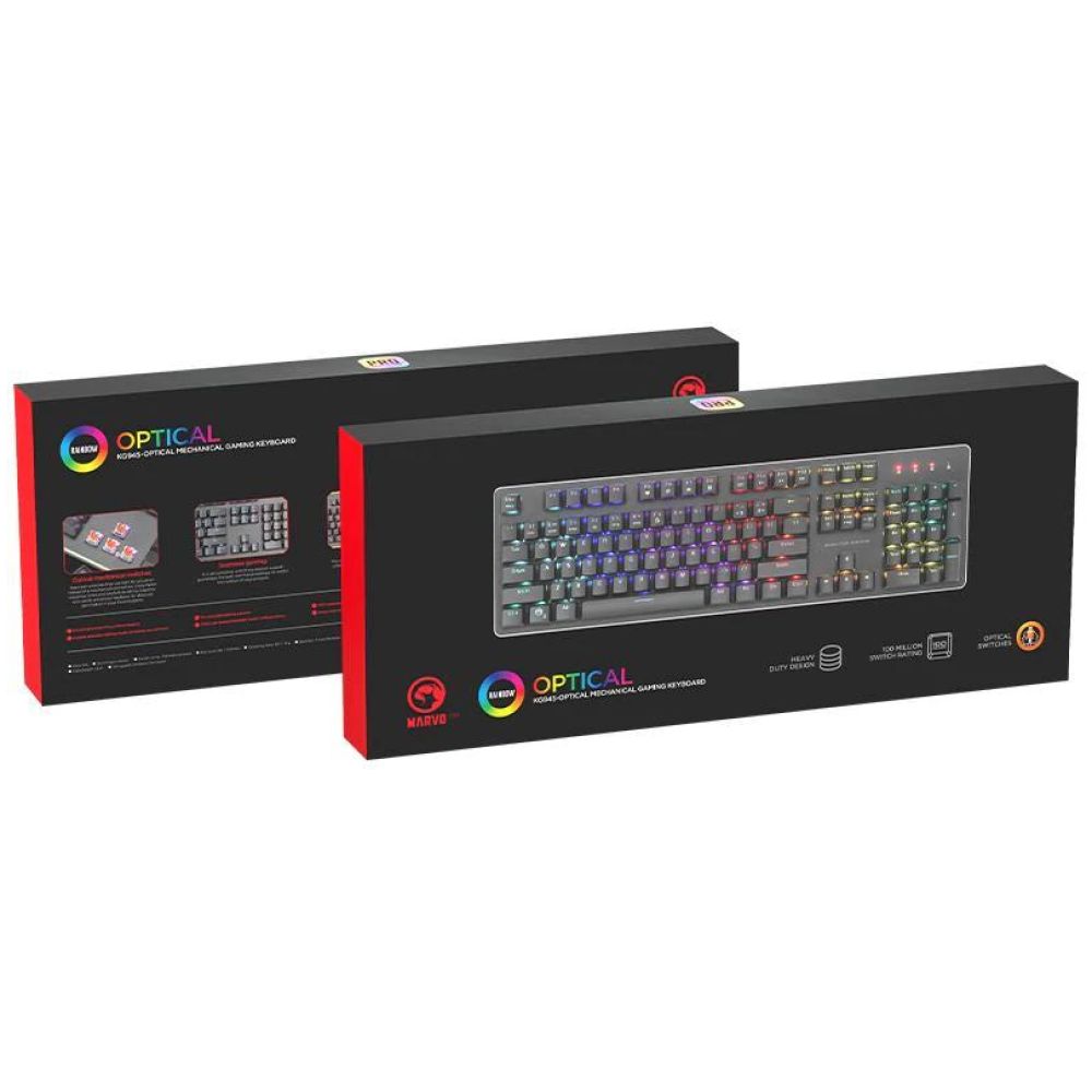 MARVO KG945 GAMING RGB ΜΗΧΑΝΙΚΟ ΟΠΤΙΚΟ ΠΛΗΚΤΡΟΛΟΓΙΟ, ΑΛΟΥΜΙΝΙΟΥ - Image 3