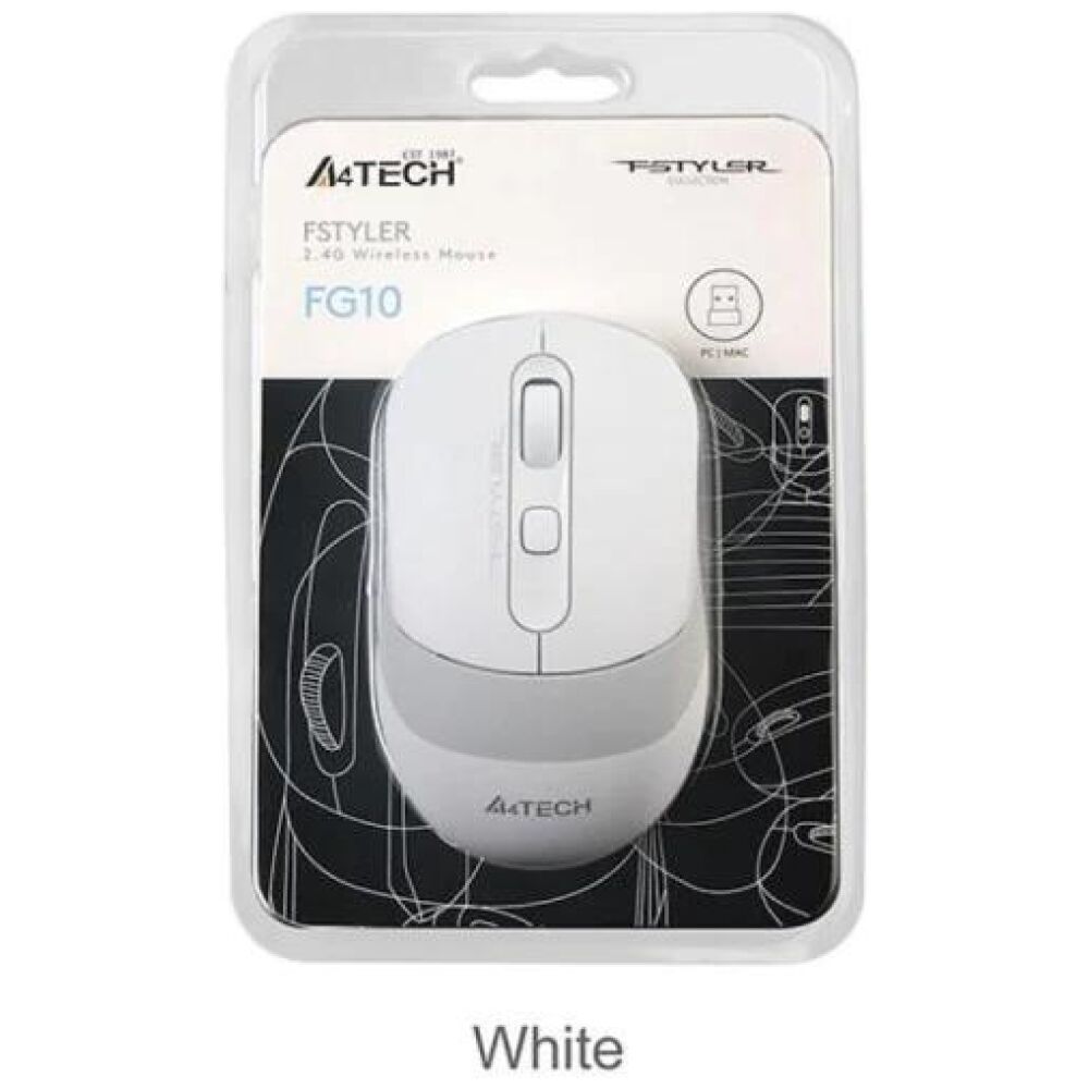 ΠΟΝΤΙΚΙ ΑΣΥΡΜΑΤΟ A4Tech FG10 2000 DPI, ΛΕΥΚΟ/ΓΚΡΙ - Image 4