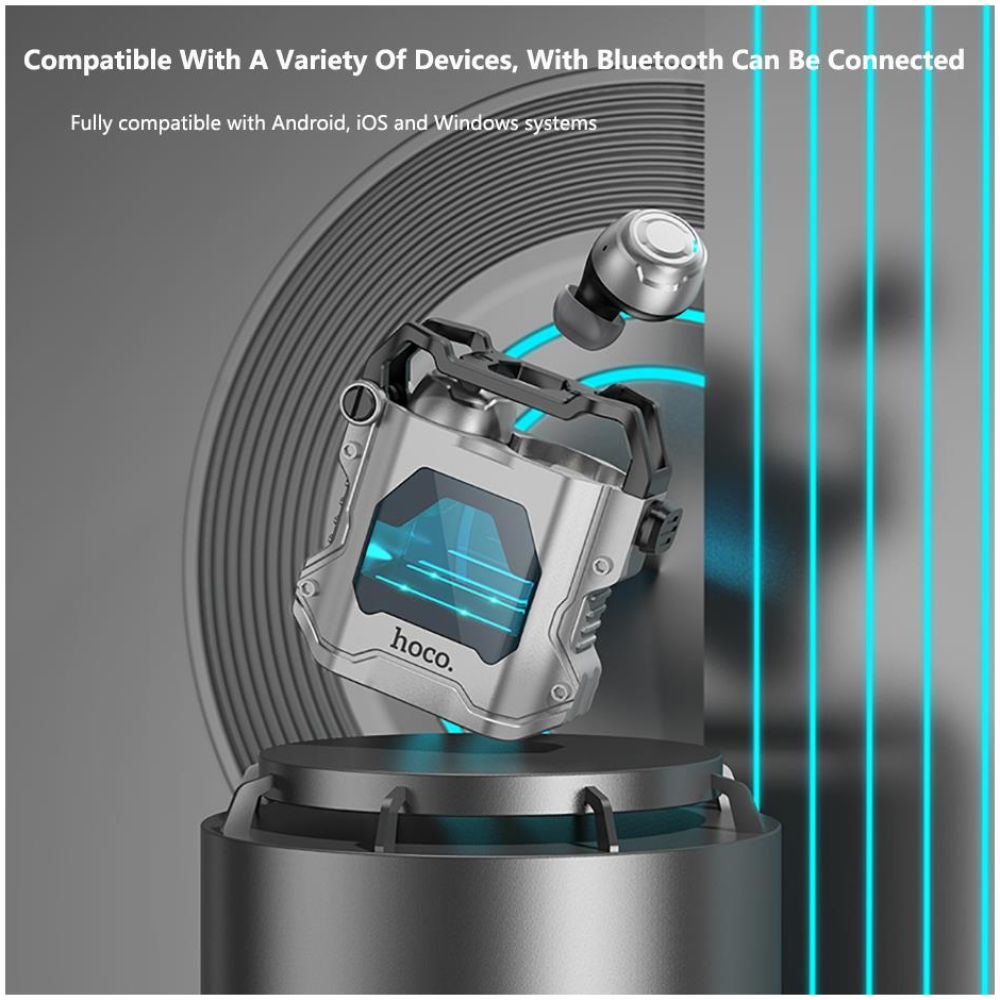 HOCO EW33 ΑΚΟΥΣΤΙΚΑ INTERSTELLAR TRUE WIRELESS BT HEADSET, ΓΚΡΙ - Image 4