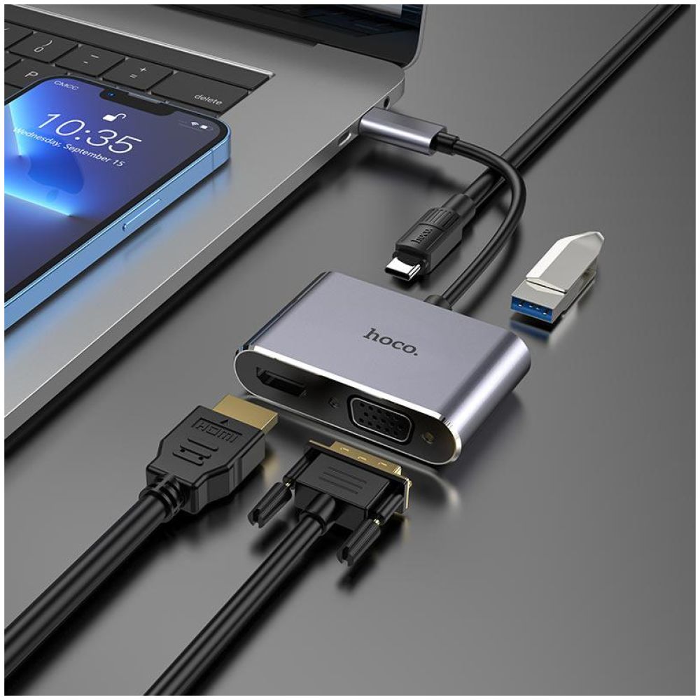 HOCO HB30 HUB 4 ΣΕ 1 TYPE-C MULTI-FUNCTION C /HDMI VGA/USB3.0/PD) - Image 5