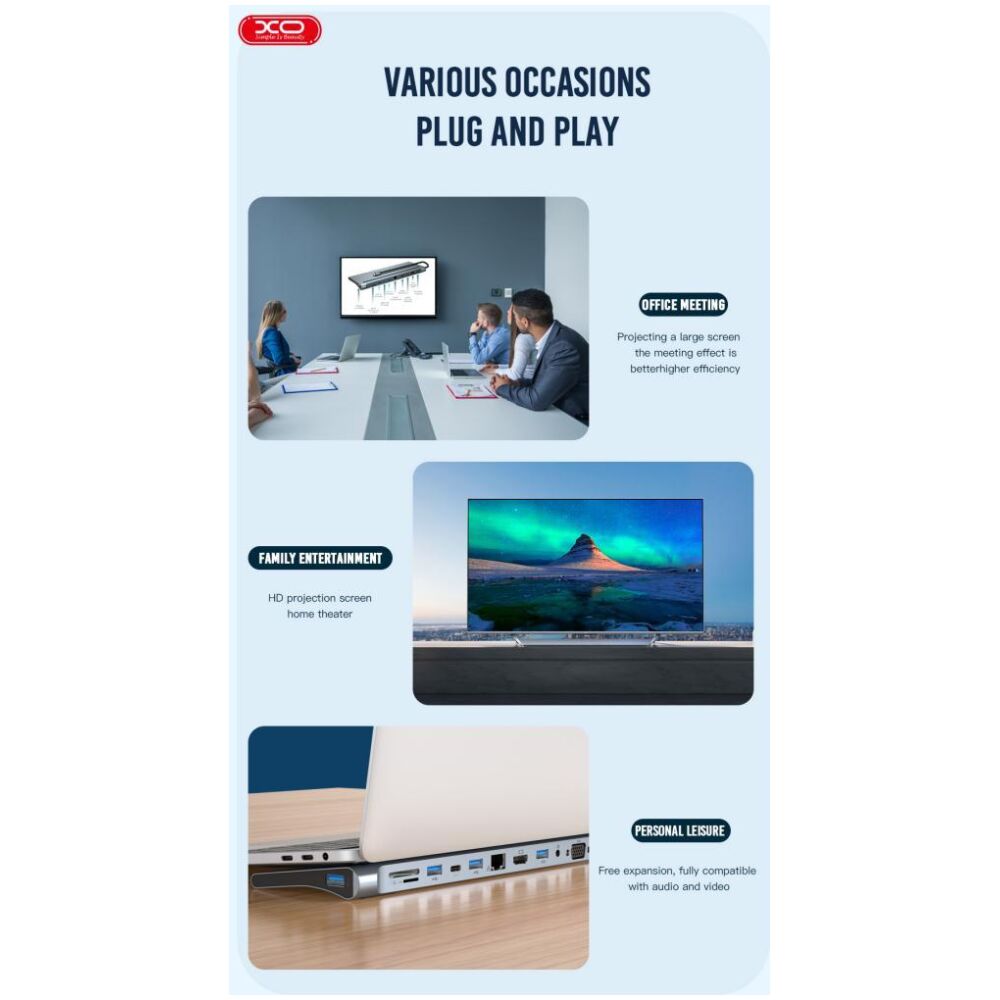 XO HUB010 12 in 1 DOCKING STATION - Image 6