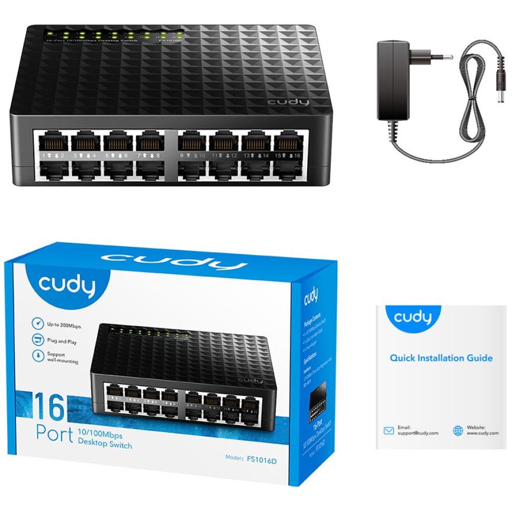 CUDY FS1016D 16-PORT 10/100 MBPS DESKTOP SWITCH - Image 3