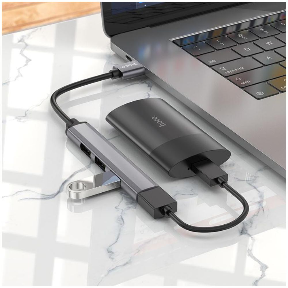 HOCO HB26 4 IN 1 ADAPTER (TYPE-C TO USB3.0+USB2.0*3) - Image 4