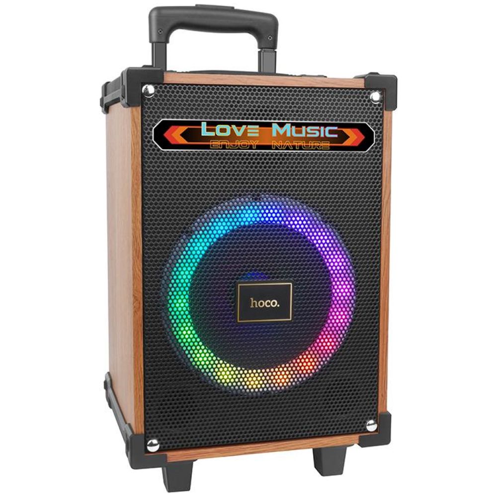 HOCO HA2 ΞΥΛΙΝΟ ΗΧΕΙΟ BLUETOOTH WAVE WIRELESS ΜΕ 2 ΑΣΥΡΜΑΤΑ ΜΙΚΡΟΦΩΝΑ, 40w + 5w TWEETER - Image 3