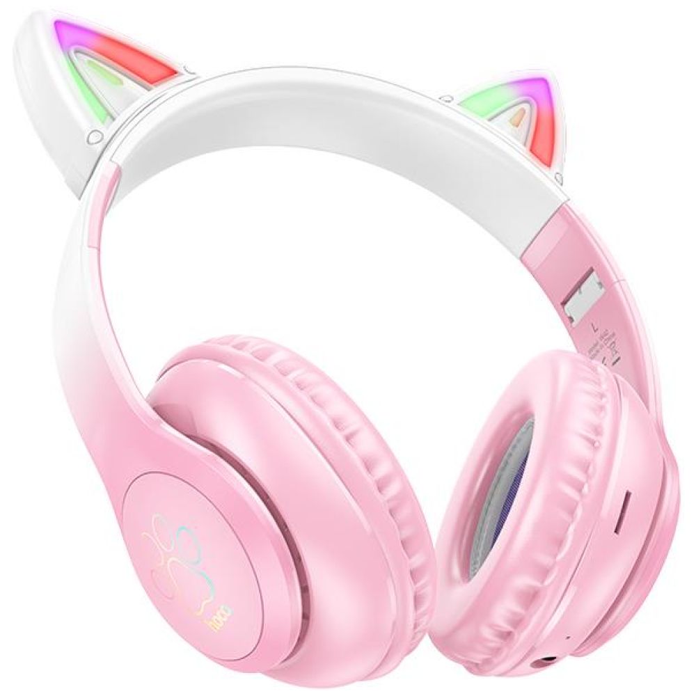 HOCO W42 ΑΚΟΥΣΤΙΚΑ BLUETOOTH ΜΕ ΑΥΤΙΑ ΓΑΤΑΣ, ΡΟΖ - Image 3