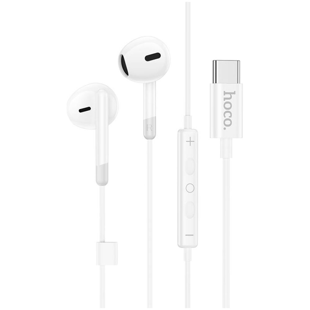 HOCO M109 ΑΚΟΥΣΤΙΚΑ HANDSFREE TYPE-C SUNNY ME ΧΕΙΡΙΣΤΗΡΙΟ ΣΤΟ ΚΑΛΩΔΙΟ, ΛΕΥΚΟ