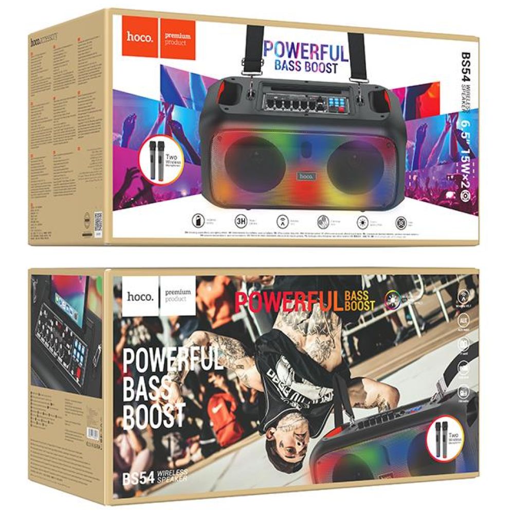 HOCO BS54 ΗΧΕΙΟ BLUETOOTH PARTY WIRELESS DUAL MIC, 2x 15W - Image 5
