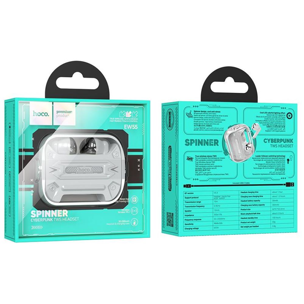 HOCO EW55 ΑΚΟΥΣΤΙΚΑ BLUETOOTH TRENDY TWS, GAMING, ΑΣΗΜΙ - Image 5