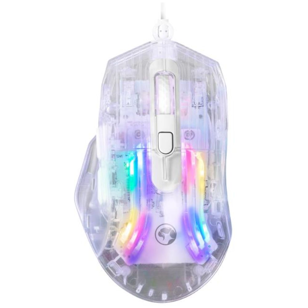MARVO M413 ΔΙΑΦΑΝΟ GAMING ΠΟΝΤΙΚΙ, 7200DPI, RGB, ΑΘΟΡΥΒΟΙ ΔΙΑΚΟΠΤΕΣ