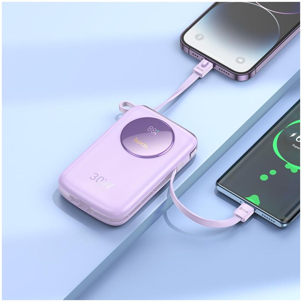 HOCO Q19 LUCKY FULLY COMPATIBLE POWER BANK, 10.000mAh, 30W ΜΕ ΟΘΟΝΗ, ΜΩΒ - Image 3