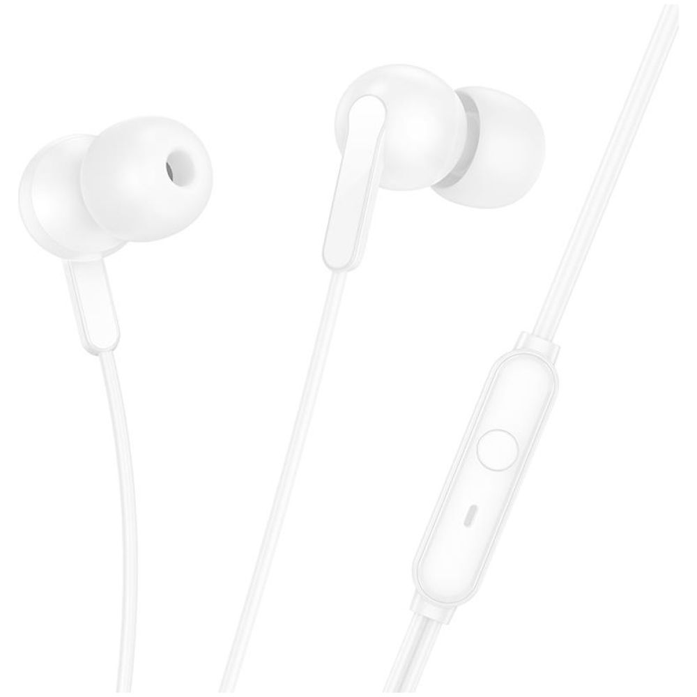HOCO M124 ΑΚΟΥΣΤΙΚΑ 3.5MM JACK WIDE UNIVERSAL ΜΕ ΜΙΚΡΟΦΩΝΟ , ΛΕΥΚΑ - Image 2