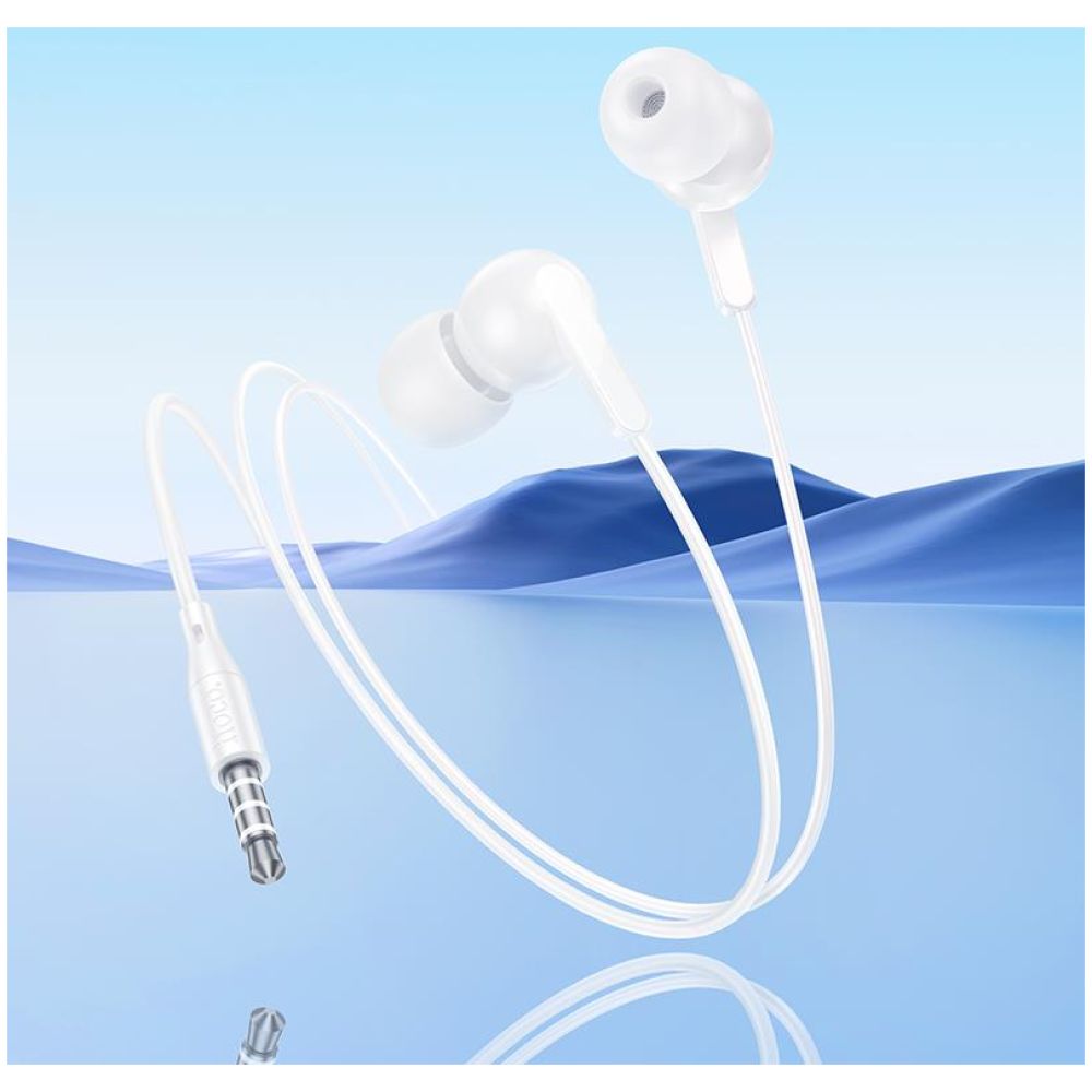 HOCO M124 ΑΚΟΥΣΤΙΚΑ 3.5MM JACK WIDE UNIVERSAL ΜΕ ΜΙΚΡΟΦΩΝΟ , ΛΕΥΚΑ - Image 3
