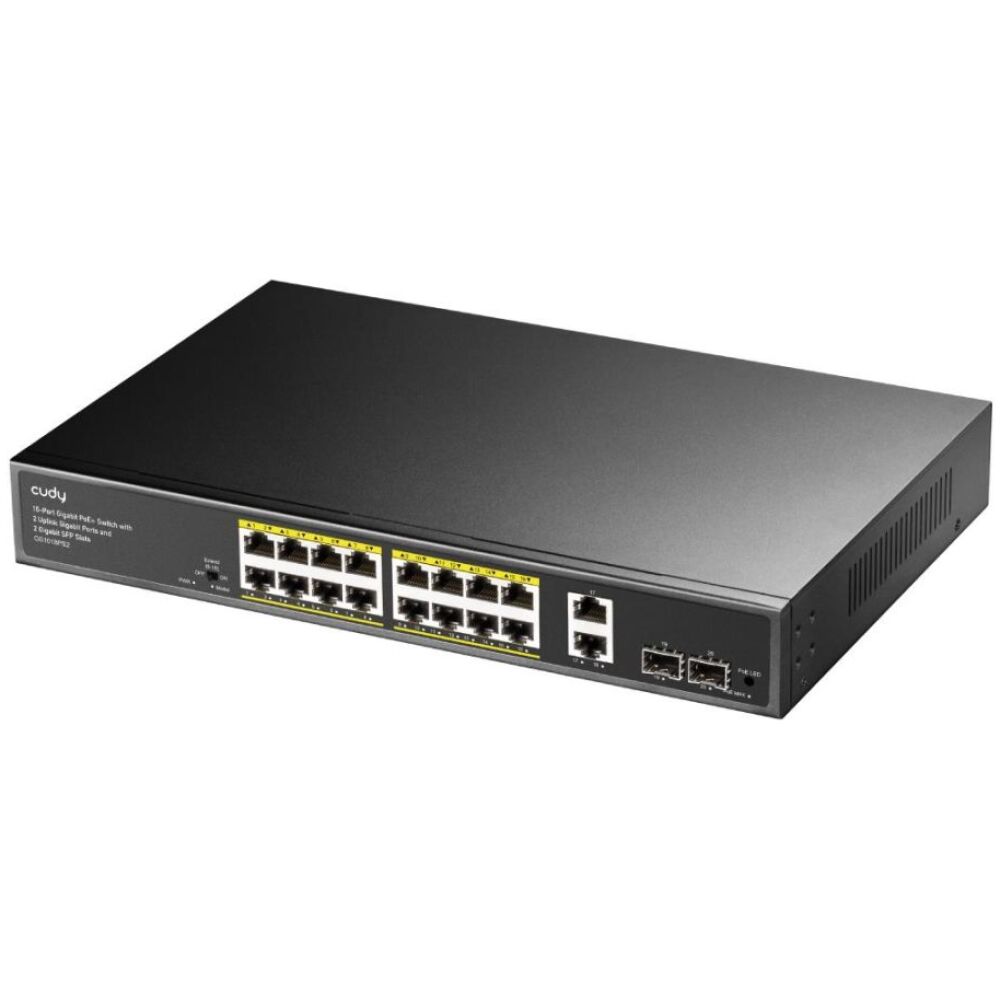 CUDY GS1018PS2 16-PORT GIGABIT PoE+ SWITCH +2 UPLINK GIGABIT PORT + 2 GIGABIT SFP PORTS,200W - Image 2