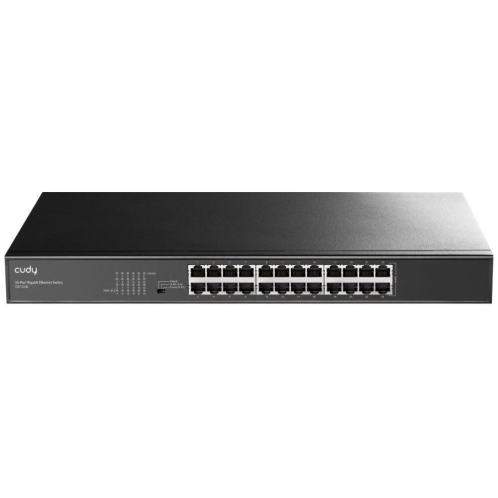 CUDY GS1024L 24-PORT GIGABIT UNMANAGED METAL SWITCH, RACKMOUNT