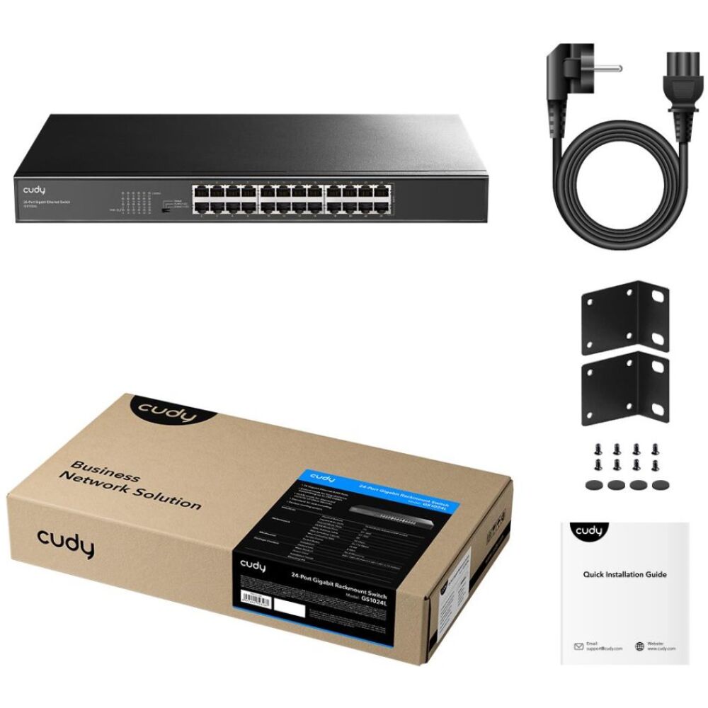 CUDY GS1024L 24-PORT GIGABIT UNMANAGED METAL SWITCH, RACKMOUNT - Image 4
