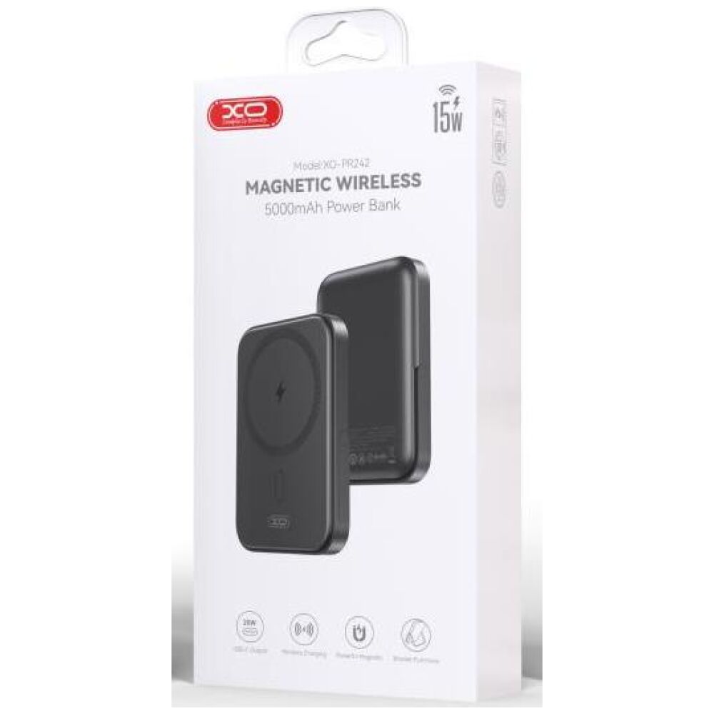XO PR242 ΑΣΥΡΜΑΤΟ POWERBANK 15W, MAGSAFE, PD20W, 5000mAh , ΜΑΥΡΟ - Image 2