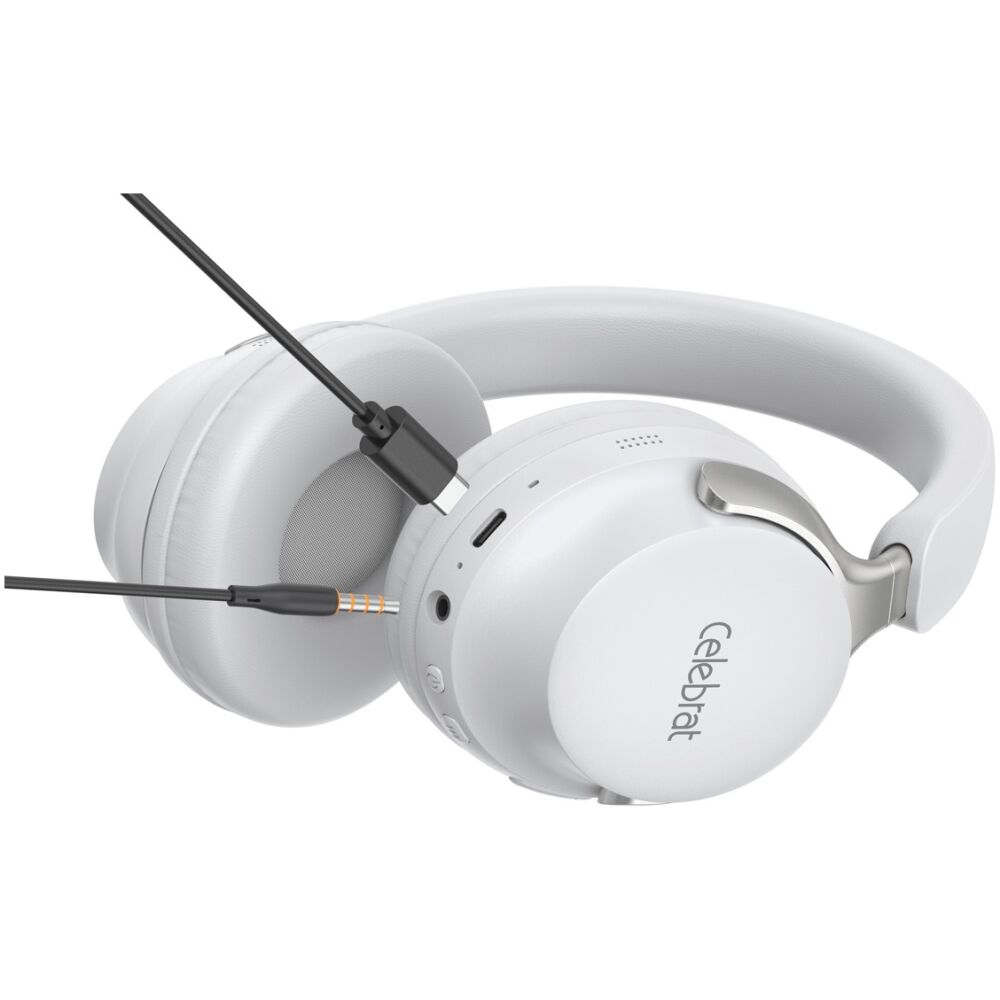 CELEBRAT headphones A40, ασύρματα & ενσύρματα, 40mm, 250mAh, λευκά - Image 2