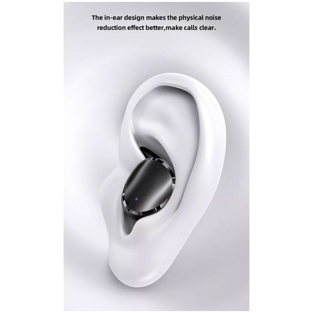 USAMS earphones με θήκη φόρτισης LX08, True Wireless, μαύρα - Image 2