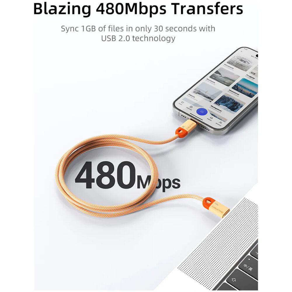 CABLETIME καλώδιο USB-C CT-CM60-PBW, 60W PD, 480Mbps, 0.25m, μαύρο - Image 3