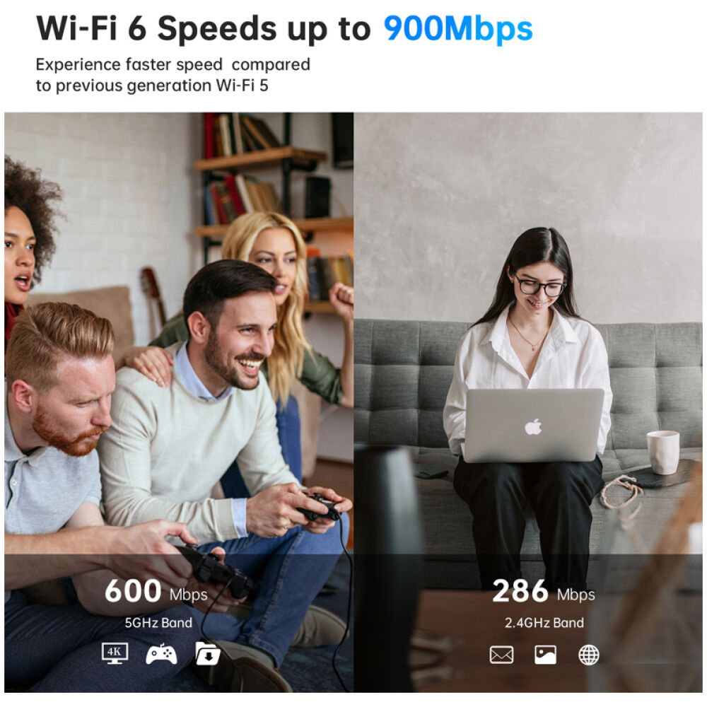 POWERTECH ασύρματος USB αντάπτορας δικτύου PT-1387, 900Mbps WiFi 6, Bluetooth 5.3 - Image 3