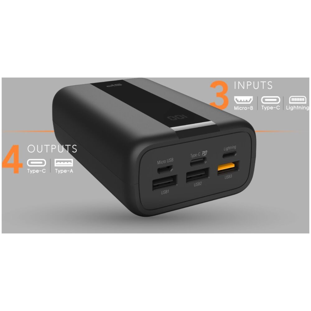 SILICON POWER power bank QX55, 30000mAh, 3x USB & USB-C, 22.5W, LCD - Image 2