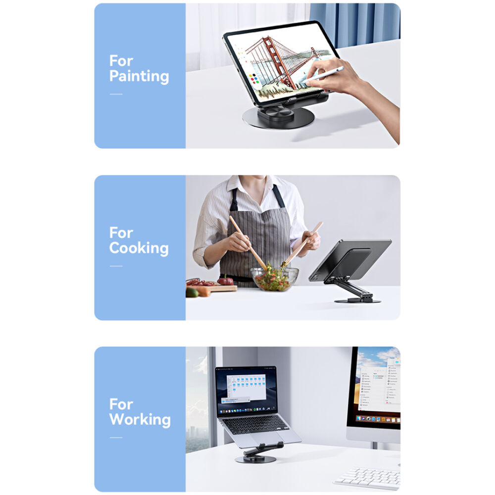 USAMS επιτραπέζια βάση για tablet ZJ080 έως 12", foldable, μαύρη - Image 5