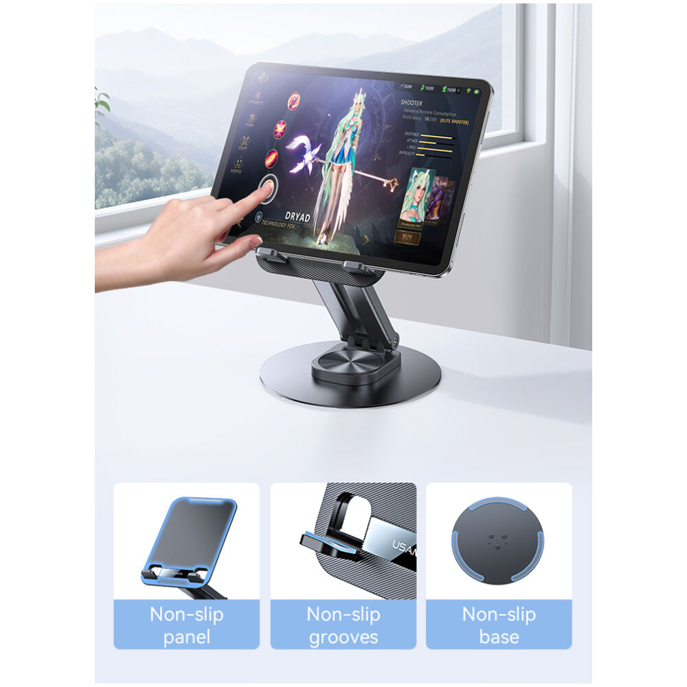 USAMS επιτραπέζια βάση για tablet ZJ080 έως 12", foldable, μαύρη - Image 6